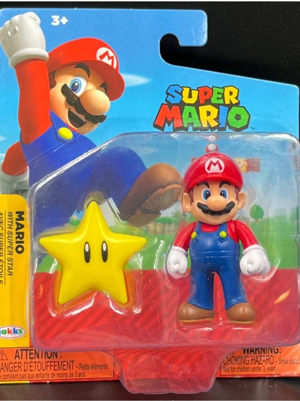 Jakks Pacific Super Mario MARIO Action Figure with Super Star 4”